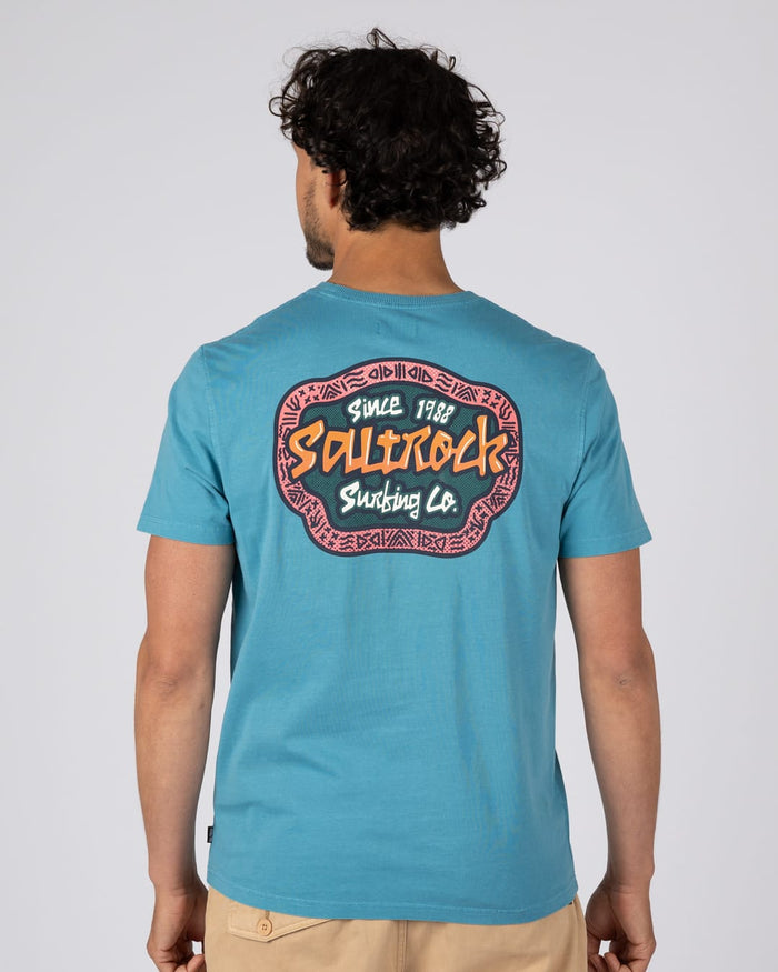 Tribal Frame Mens Short Sleeve T-Shirt in Blue