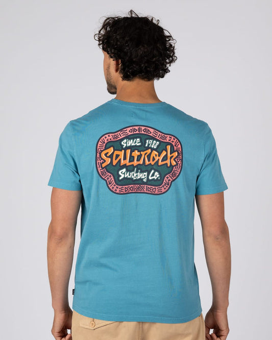 Tribal Frame Mens Short Sleeve T-Shirt in Blue