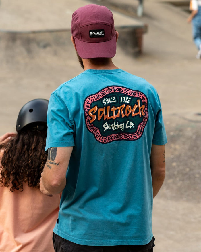 Tribal Frame Mens Short Sleeve T-Shirt in Blue