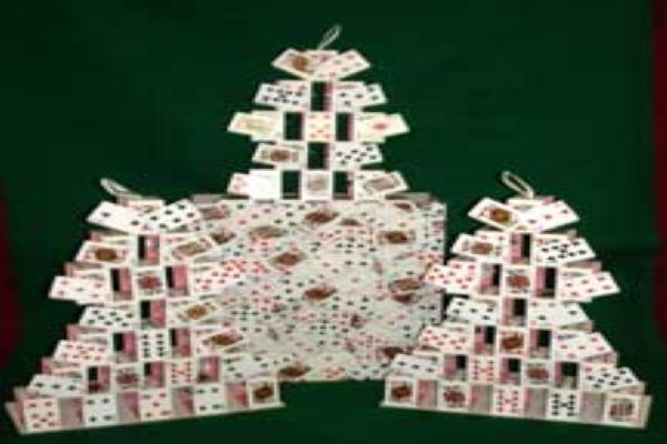 Triple Mini Card Castles From Bag - Produce 3 Mini Card Castles From an Empty Bag!