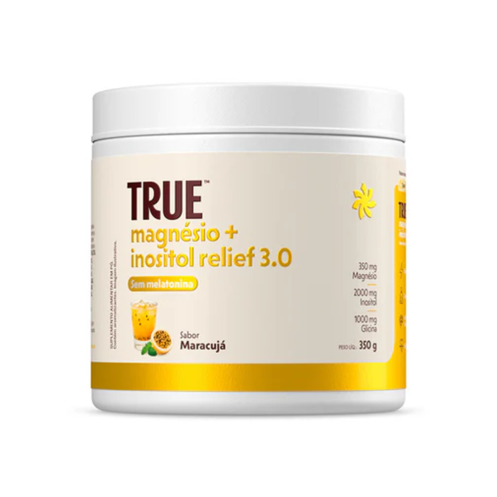 TRUE | Magnésio Inositol 3.0 Sem Melatonina Sabor Maracujá (350 gramas)