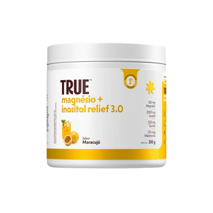 TRUE | Magnésio Inositol Relief 3.0 com Melatonina Sabor Maracujá (350 gramas)