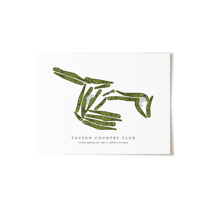 Tucson Country Club | Golf Course Map | Unframed