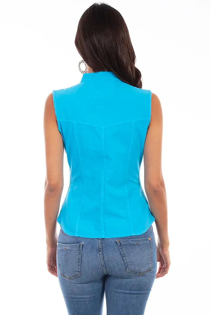 Turquoise Peruvian Cotton Sleeveless Blouse by Scully Bourbon Cowgirl