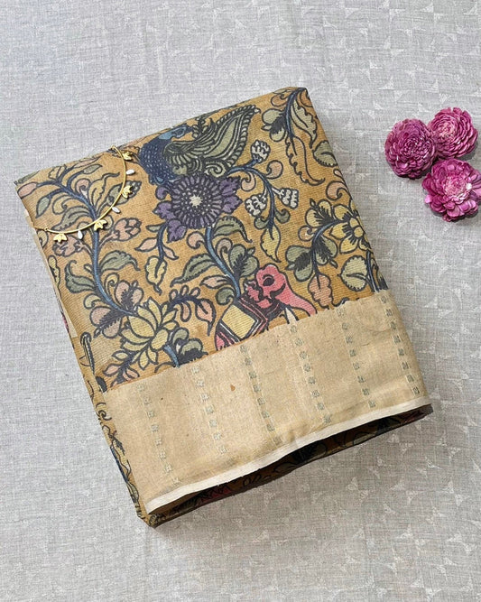 Tussar kalamkari saree