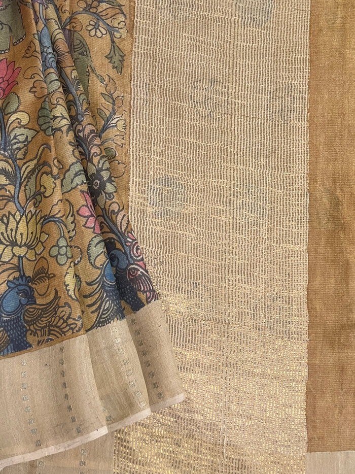 Tussar kalamkari saree
