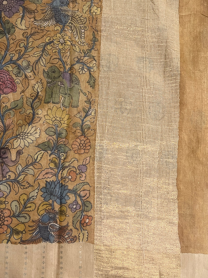 Tussar kalamkari saree