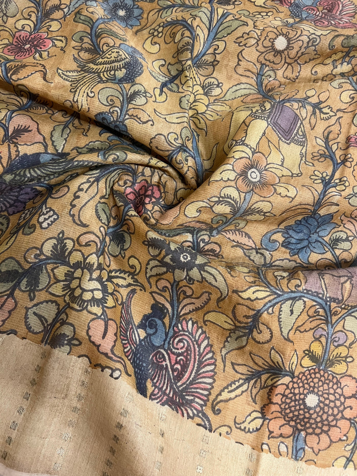 Tussar kalamkari saree