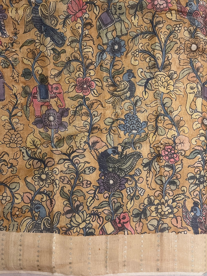 Tussar kalamkari saree
