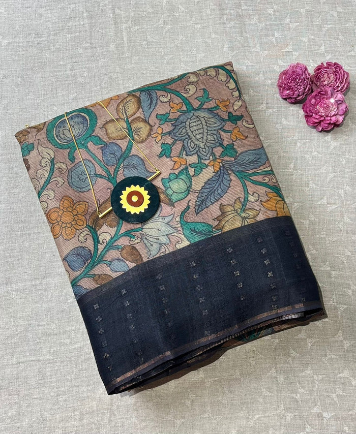 Tussar kalamkari saree