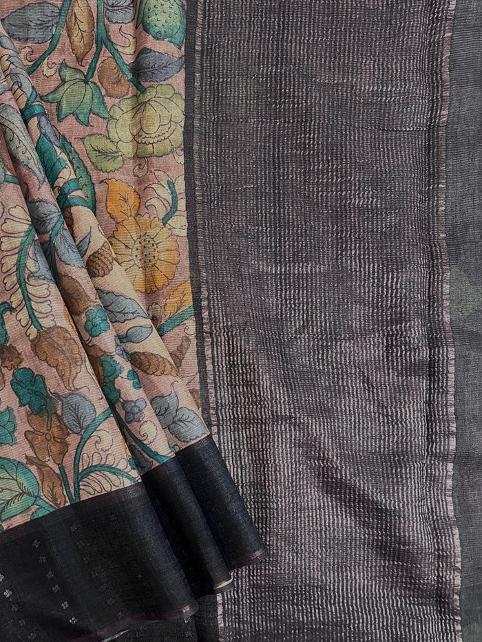 Tussar kalamkari saree
