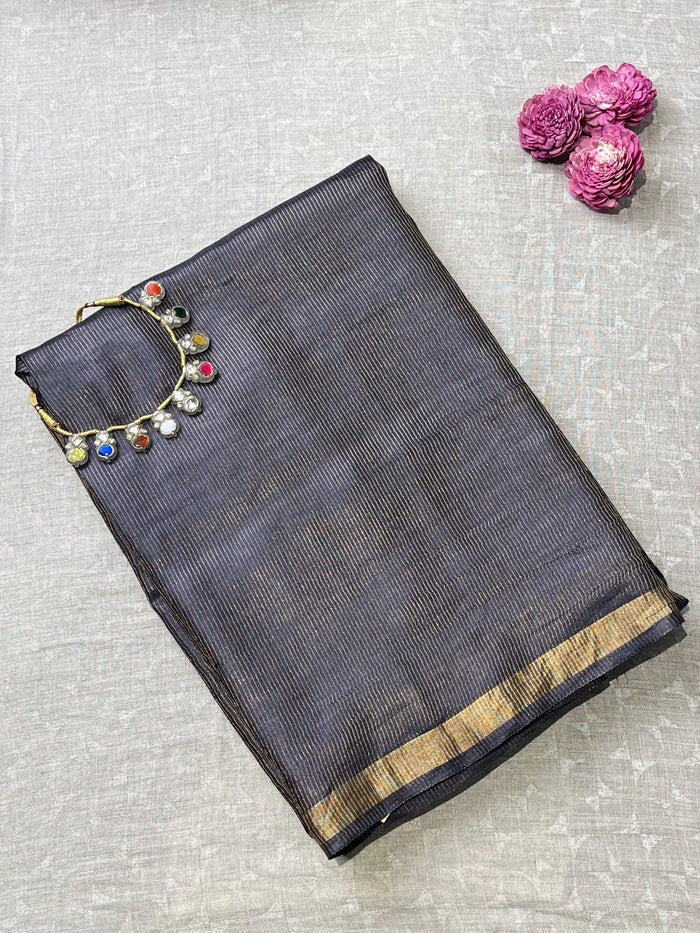 Tussar petit point saree