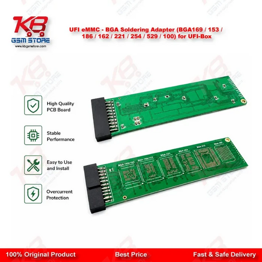 UFI eMMC – BGA Soldering Adapter (BGA169  153  186  162  221  254  529  100) for UFI-Box