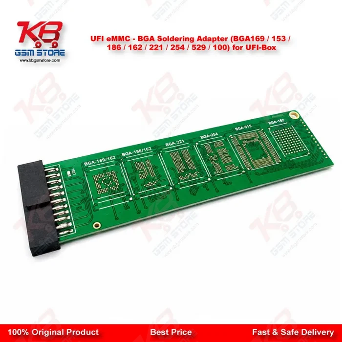 UFI eMMC – BGA Soldering Adapter (BGA169  153  186  162  221  254  529  100) for UFI-Box