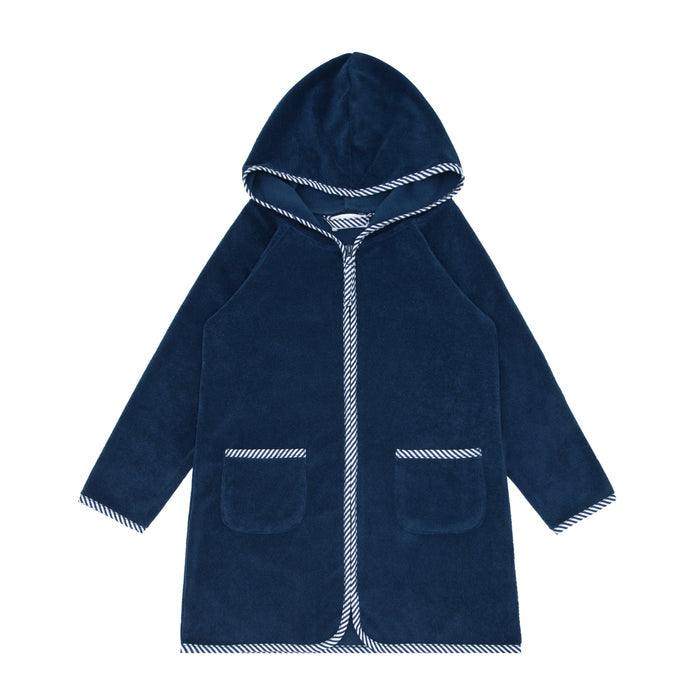 unisex navy french terry zipper coverup
