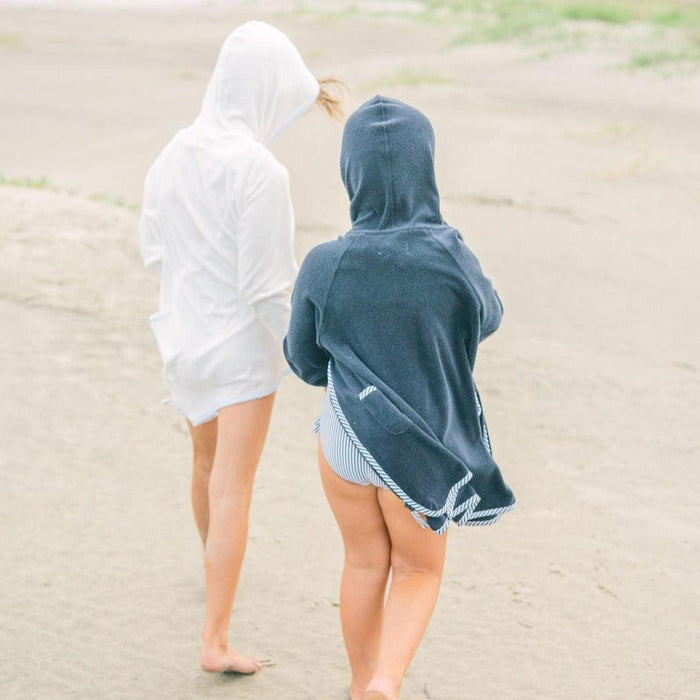 unisex navy french terry zipper coverup