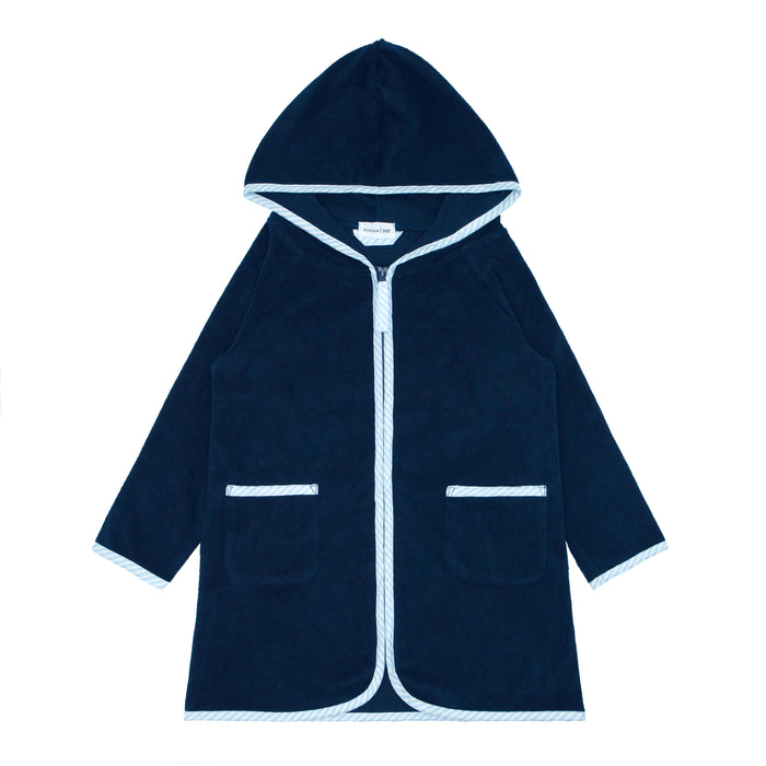 unisex navy french terry zipper coverup