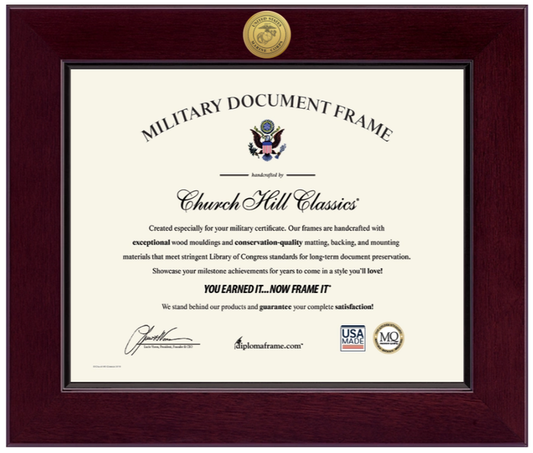 United States Marine Corps Century Gold Engraved Certificate Frame (Horizontal)*