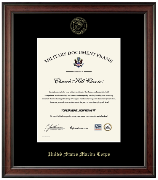 United States Marine Corps Gold Embossed Studio Certificate Frame (Vertical)*