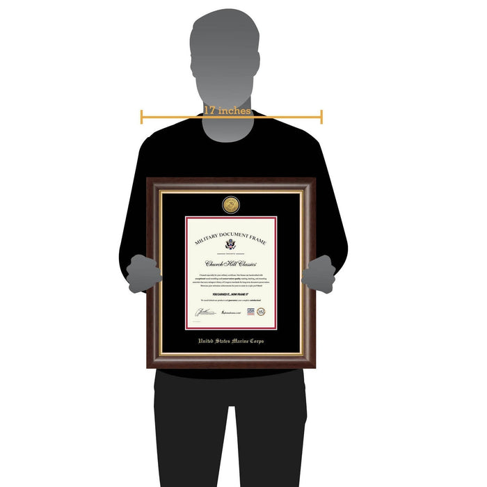 United States Marine Corps Gold Engraved Hampshire Certificate Frame (Vertical)*
