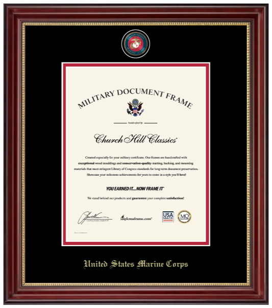 United States Marine Corps Masterpiece Medallion Certificate Frame (Vertical)*