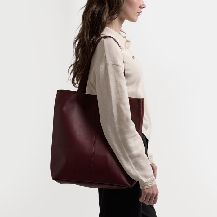 Uptown Vertical Tote Bordeaux