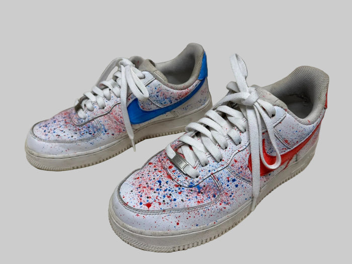 USED - Nike Air Force 1 '07 Low Paint Splatter White UK 9 - 100% charity