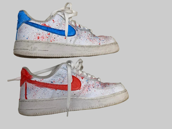 USED - Nike Air Force 1 '07 Low Paint Splatter White UK 9 - 100% charity