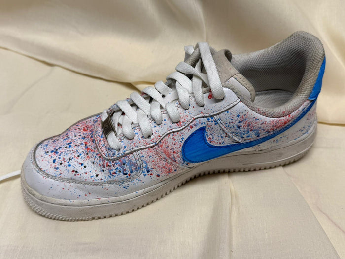 USED - Nike Air Force 1 '07 Low Paint Splatter White UK 9 - 100% charity