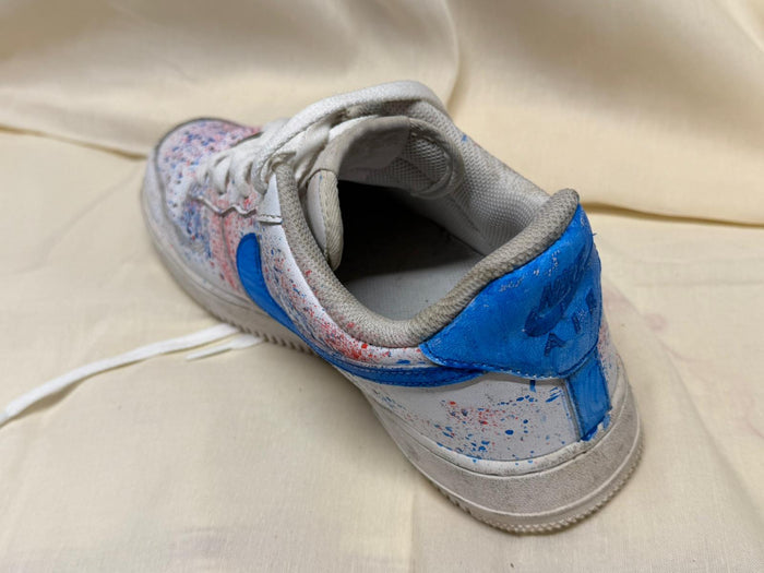 USED - Nike Air Force 1 '07 Low Paint Splatter White UK 9 - 100% charity