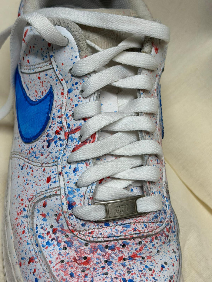 USED - Nike Air Force 1 '07 Low Paint Splatter White UK 9 - 100% charity