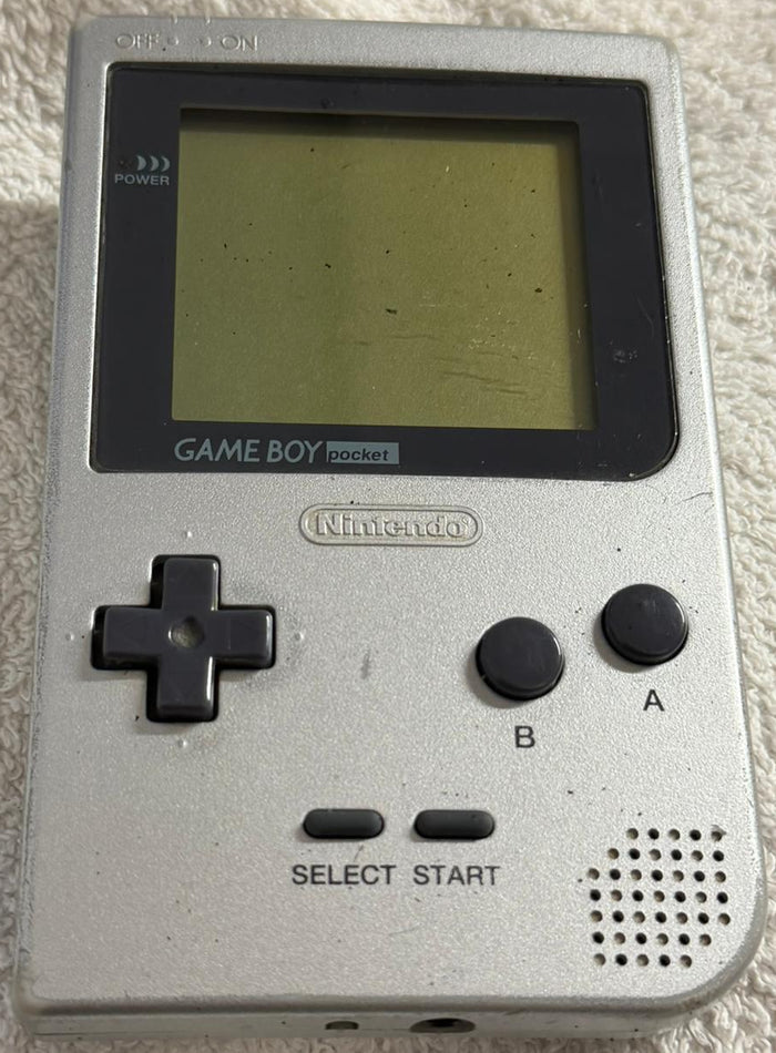 USED - Nintendo Game Boy Pocket Silver Console Bundle + 4 Games (Donkey Kong, Mystical Ninja) - 100% Charity