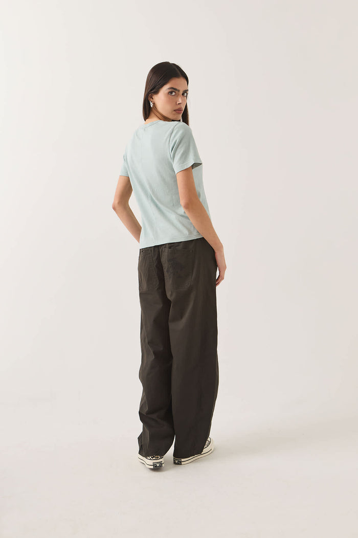 Women's Utility Everyday Barrel Pant in the color Washed Black - Women's Back View