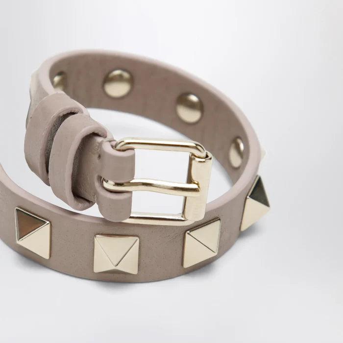Valentino Garavani - Rockstud bracelet in powder pink leather Brand Apparel & Accessories > Jewelry U