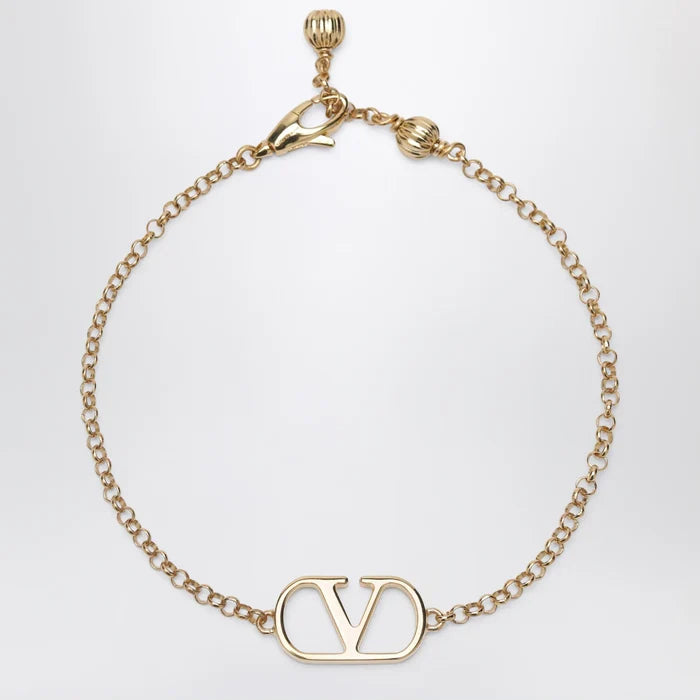 Valentino Garavani - VLogo Signature bracelet in gold-tone brass Brand Apparel & Accessories > Jewelry S