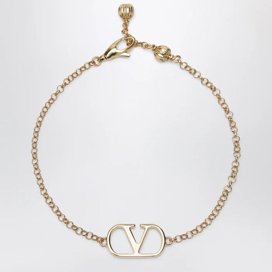 Valentino Garavani - VLogo Signature bracelet in gold-tone brass Brand Apparel & Accessories > Jewelry S