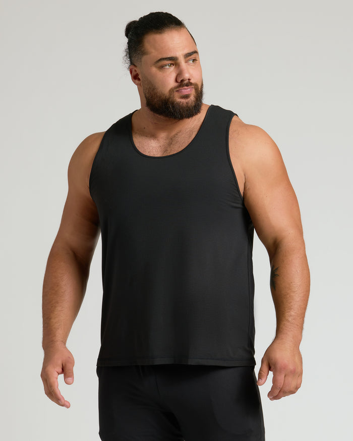 Variety Activewear 3-Pack modeled by man in black tank and shorts.