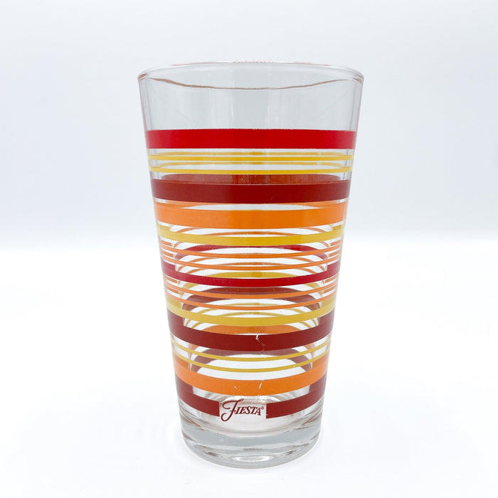 Vintage 1970s/1980s Glassware Fiesta Orange Stripes Glasses Set of 4