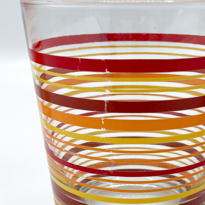 Vintage 1970s/1980s Glassware Fiesta Orange Stripes Glasses Set of 4