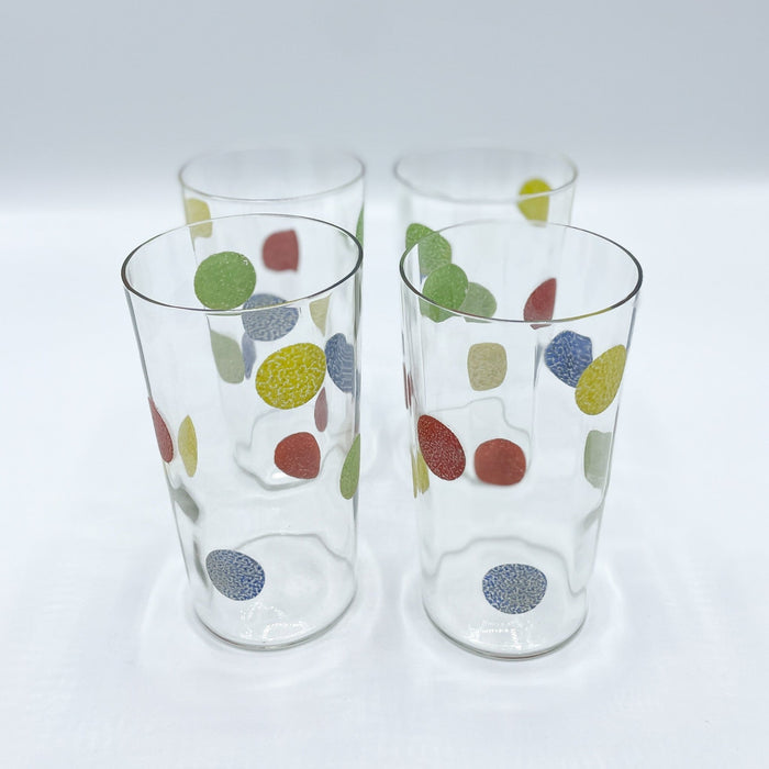 Vintage 1960s/1970s Mid-Century Glassware Polka Dots Set of 8