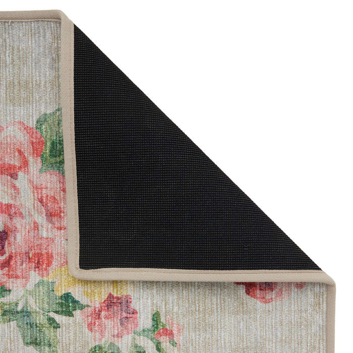 Vintage Rose Natural Runner- made from recycled materials featuring a tradtional rose pattern.