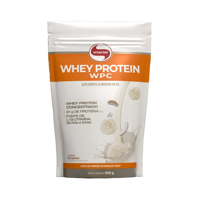 VITAFOR | Whey Protein Concentrado Sabor Beijinho Pouch (900 Gramas)