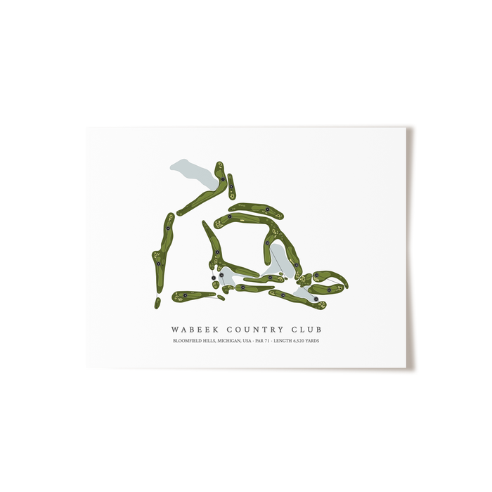 Wabeek Country Club | Golf Course Map | Unframed