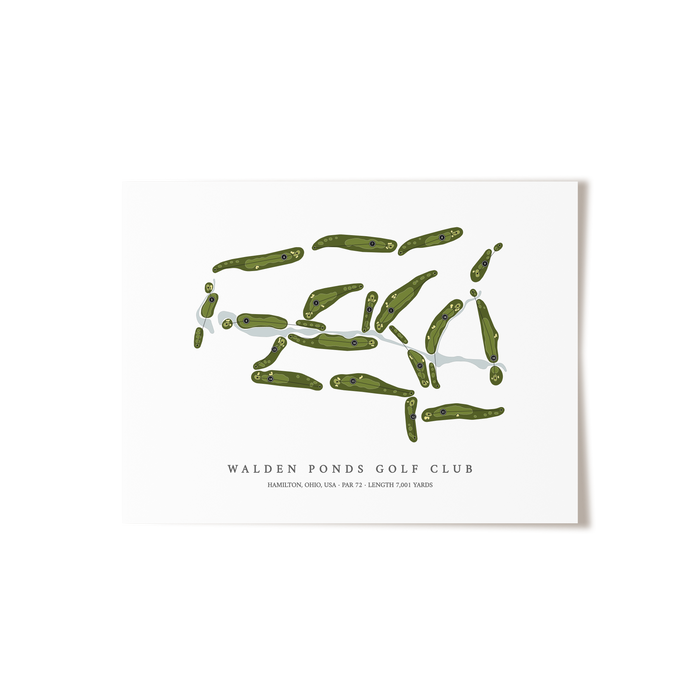 Walden Ponds Golf Club | Golf Course Map | Unframed