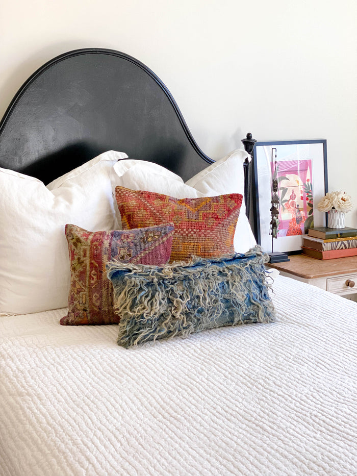Washed Denim Lumbar Tulu Pillow (12x24)