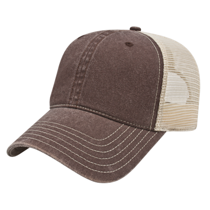 Washed Pigment Dyed with Washed Trucker Mesh Cap