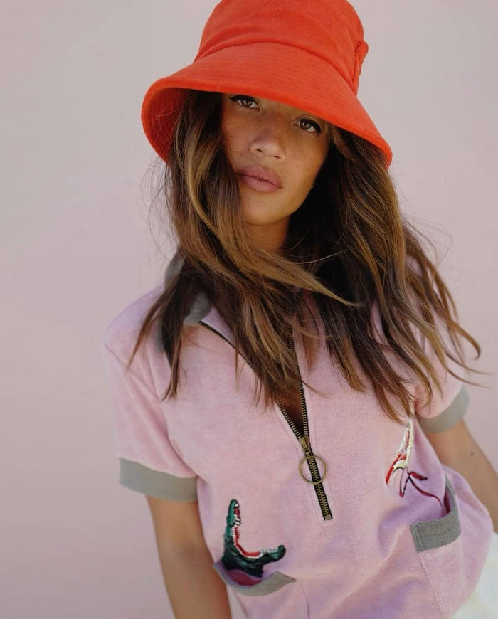 Wave Bucket Hat - Cherry