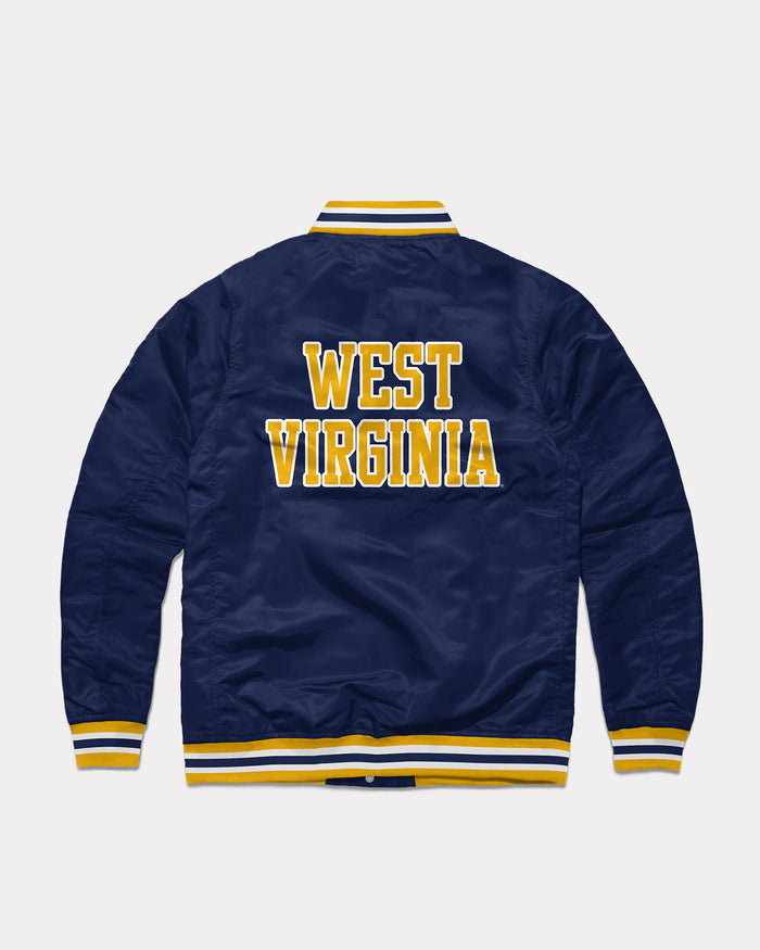 West Virginia Mountaineers Navy Vintage Varsity Jacket Back