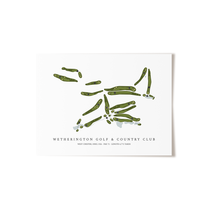 Wetherington Golf & Country Club | Golf Course Map | Unframed