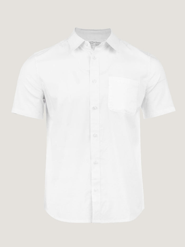 White short-sleeve shirts | Crisp all day. Comfortable all day.